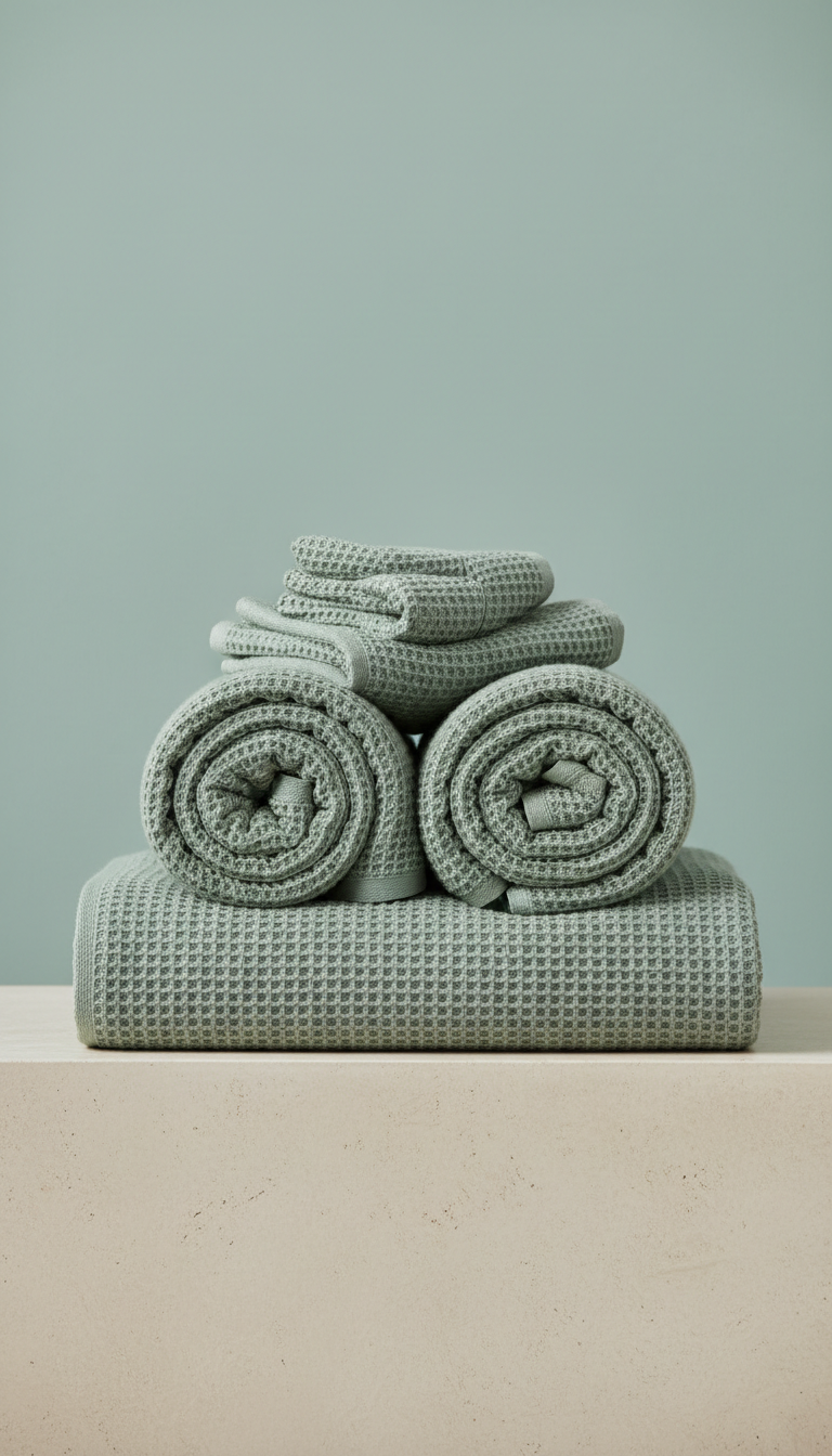 Coastal Sage Waffle Towel Set